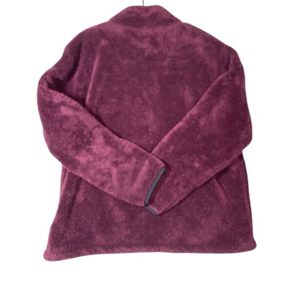 PINK Victoria's Secret Sherpa Wine Fleece Quarter Zip Pullover Size Large Top - Picture 2 of 7